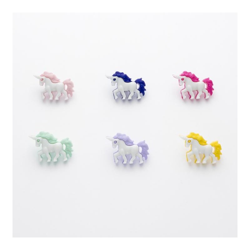 Unicorn Shaped Button 25mm Plastic Shank Novelty