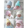King Cole Knitting Pattern Childrens & Babies Hat Knitted in Comfort Chunky 3391