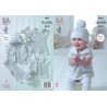 King Cole Knitting Pattern Baby Set Knitted in King Cole Cherish Dash DK 4897