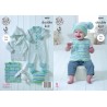 King Cole Knitting Pattern Baby Set Knitted in King Cole Cherish Dash DK 4898