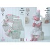 King Cole Knitting Pattern Baby Set Knitted in King Cole Cherish Dash DK 4900