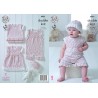 King Cole Knitting Pattern Baby Set Knitted in King Cole Cherish Dash DK 4901