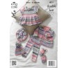 King Cole Knitting Pattern Baby Set Hats and Tops Knitted with Cherish DK 4011