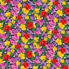 100% Cotton Poplin Fabric Rose & Hubble Bright Floral Flowers Walton Road