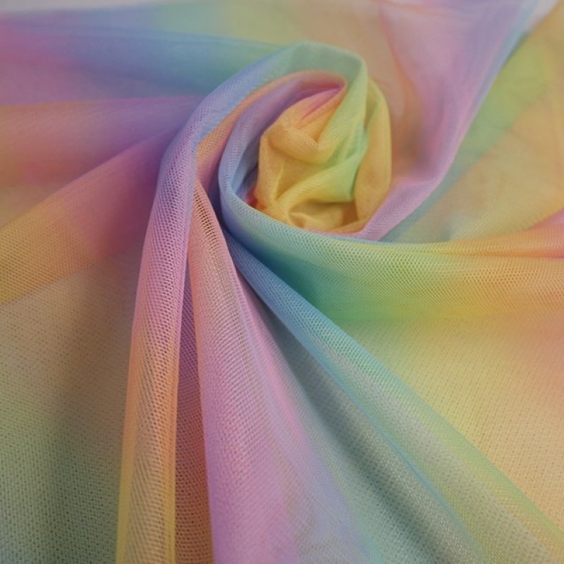 Mesh Netting Tulle Fabric Multicolour Pastel Rainbow Lgbtq+ Dancewear