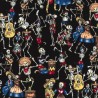 100% Cotton Poplin Fabric Rose & Hubble Day of the Dead Party Halloween Skull