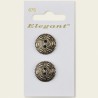 Sirdar Elegant Antique Silver Embellished Metal Button 19mm 2 Hole Pack of 2