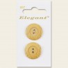 Sirdar Elegant Round Rimmed Wooden Natural Wood Buttons 22mm 2 Hole Pack of 2