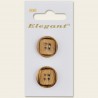 Sirdar Elegant Round Square Rim Wooden Natural Wood Button 19mm 4 Hole Pack of 2