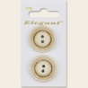 Sirdar Elegant Round Rimmed Wooden Effect Plastic Button 28mm 2 Hole Pack of 2