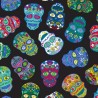 100% Cotton Fabric Nutex Halloween Sugar Skulls Day Of The Dead Mexico