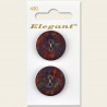 Sirdar Elegant Marble Effect Plastic Button Red & Blue 25mm 2 Hole Pack of 2