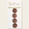 Sirdar Elegant Round Flat Pearlescent Plastic Button Brown 16mm 2 Hole 4 Pack