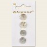 Sirdar Elegant Mother Of Pearl Effect Plastic Button White 12mm 2 Hole 4 Pack