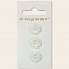 Sirdar Elegant Floral Flower Effect Plastic Button White 16mm 2 Hole Pack of 3