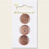 Sirdar Elegant Round Flat Pearlescent Plastic Button Brown 19mm 2 Hole 3 Pack