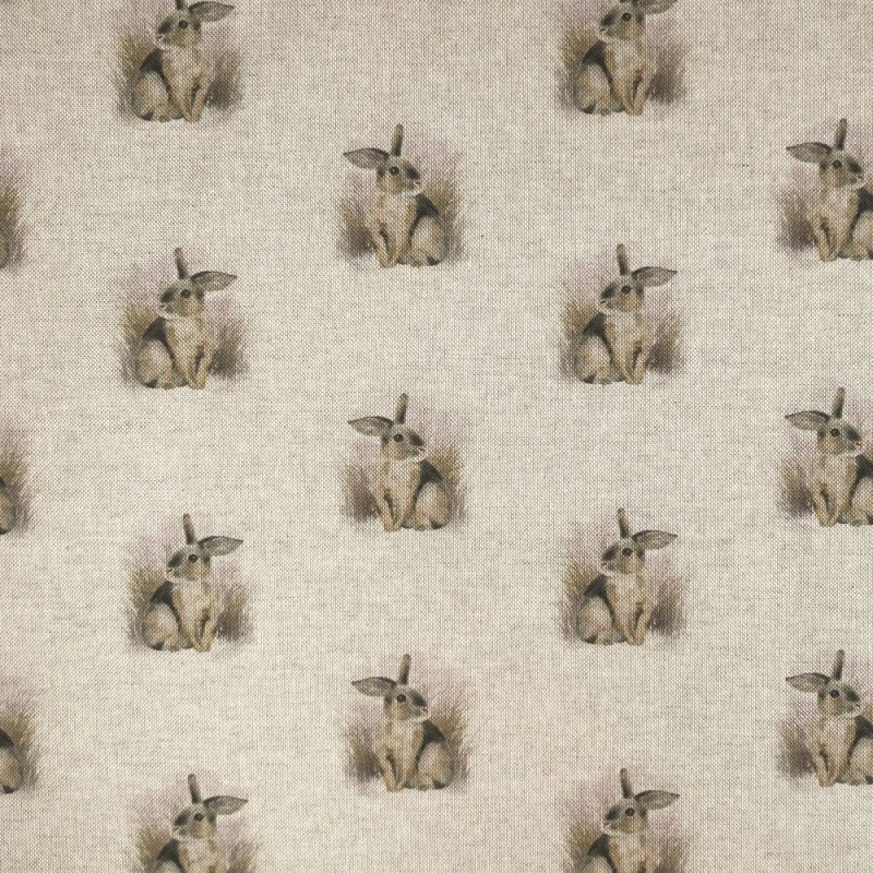 Cotton Rich Linen Fabric Elegant Small Bunny Rabbit Curtain Upholstery ...