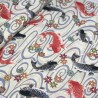 100% Japanese Cotton Fabric Nutex Koi Carp Fish Floral Flowers