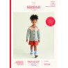 Sirdar Knitting Pattern 2528 Child's Striped Yoke Cardigan in Snuggly Replay