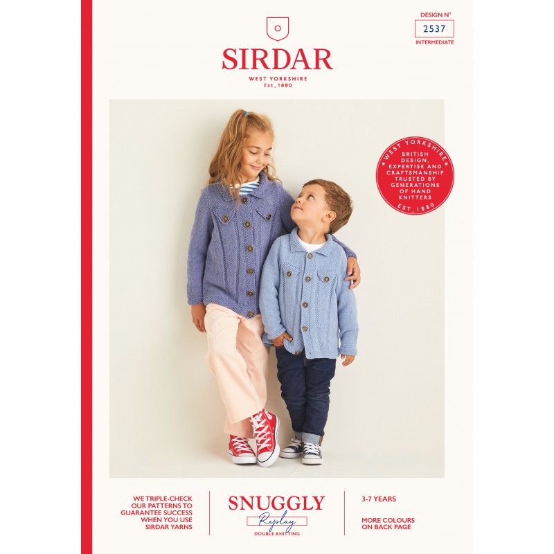 Sirdar Knitting Pattern 2537 Child's Denim Jacket Style ...