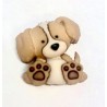 Cute Puppy Paws Dog Button 25mm x 26mm Plastic Shank Novelty