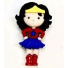 Wonder Woman Superhero Button 35mm x 20mm Plastic Shank Novelty