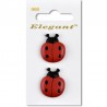 Sirdar Elegant Ladybird Plastic Button 28mm Shank Pack of 2