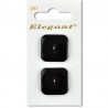 Sirdar Elegant Large Flat Square Plastic Button Black 28mm 2 Hole Pack of 2