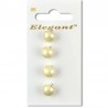 Sirdar Elegant Round Domed Pearlescent Plastic Button Cream 11mm Shank Pack of 4