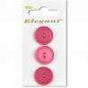Sirdar Elegant Round Rimmed Edge Plastic Button Bright Pink 19mm 2 Hole 3 Pack