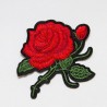 Iron On Motif Embroidered Red Rose Flower Stick on Sew On Craft