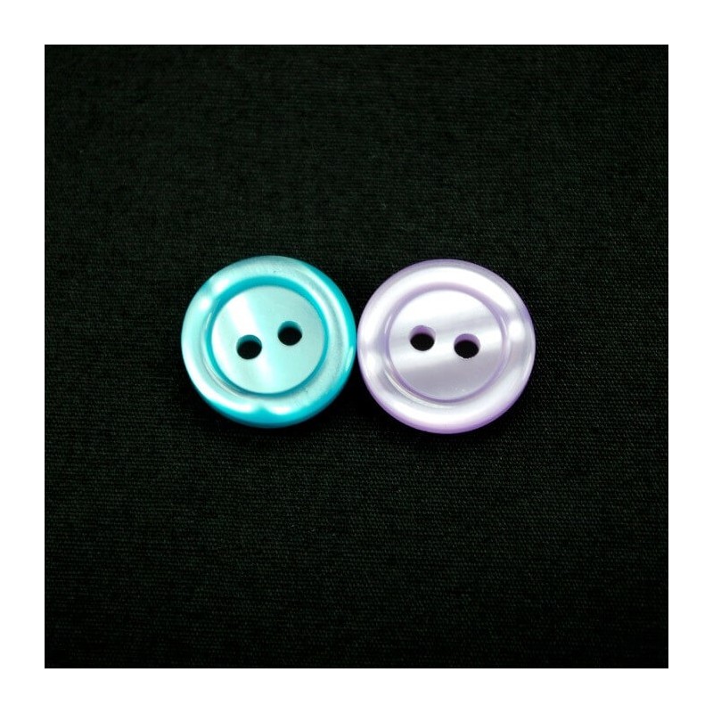 Two Tone Curve Dish 17mm Acrylic Plastic Buttons