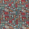 100% Cotton Fabric Boho Native American Teepee Eagle Wolf Bear 140cm Wide Crafty