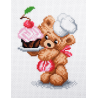 Collection dArt Cross Stitch Printed Canvas Aida Cute Teddy Bear Cake Cooking