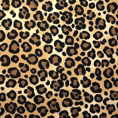 100% Cotton Poplin Fabric Rose & Hubble Leopard Animal Skin Print S...