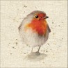 Cotton Rich Linen Linen Fabric Digital Red Robin Bird Upholstery Panel