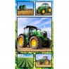 100% Cotton Fabric Kennard & Kennard Farm Machines Multi Tractors Farm Panel