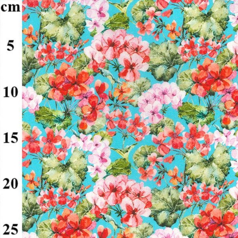 100% Cotton Fabric John Louden Pink Orange Blossom Floral Flower Leswell 150cm W
