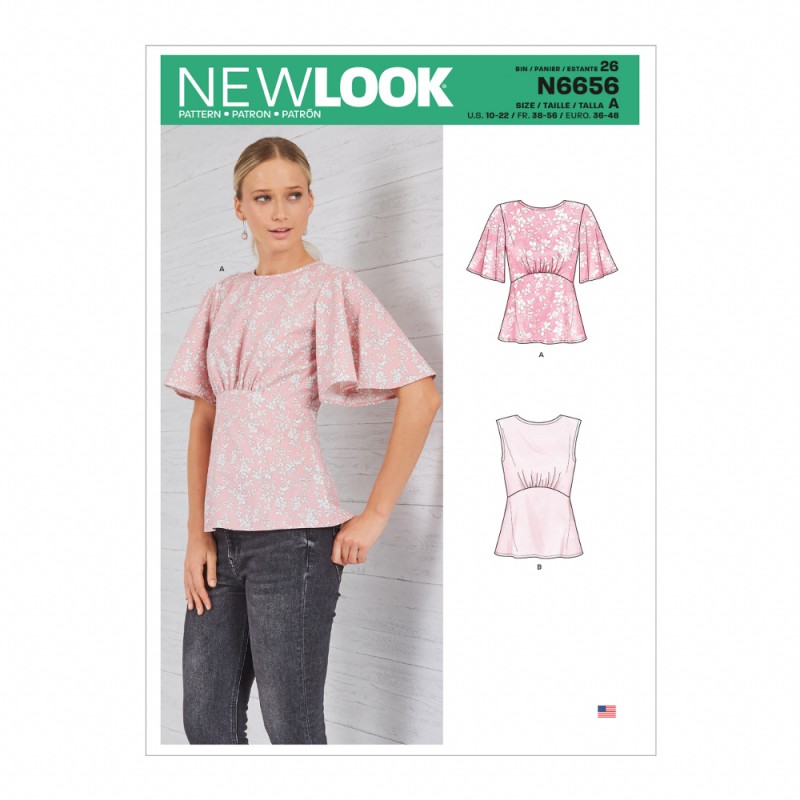 New Look Sewing Pattern 6656 Misses' Bat Wing Top T-Shirt Womens