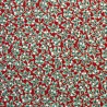 100% Cotton Poplin Fabric Christmas Packed Holly Berry Metallic 140cm Wide