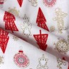 100% Cotton Poplin Fabric Happy Christmas Metallic Angel 135cm Wide