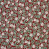 100% Cotton Poplin Fabric Christmas Mini Poinsettia Floral Metallic 140cm Wide