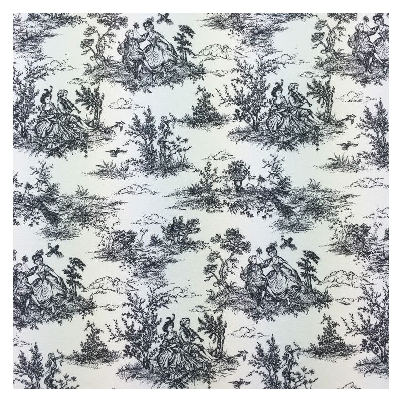 Toile Victorian Days Cotton Linen Look Upholstery Panama Fabric