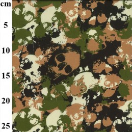 100% Cotton Poplin Fabric Rose & Hubble Camo Skulls Camouflage Army Jungle