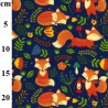 Polycotton Fabric Bright Baby Fox Foxes Woodland Creature Floral Animal